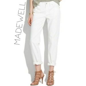 Madewell White Mid-rise boyfriend Boy Jeans 26